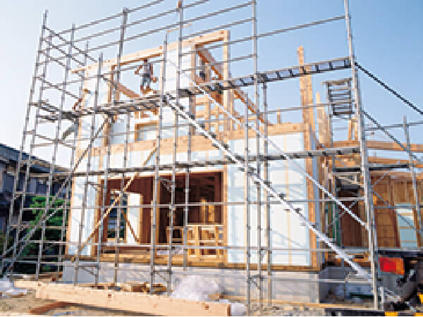 ２階壁パネル施工